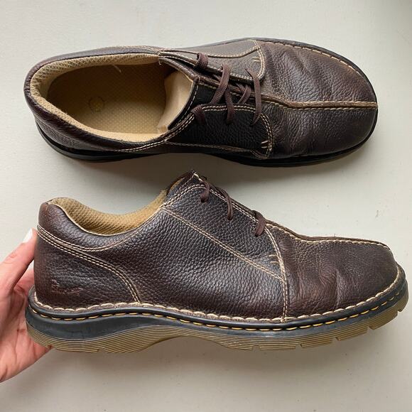 Vintage Dr. Martens Brown Pebbled Leather Split Toe Lace Up Oxfords Round Toe 13 main image 8